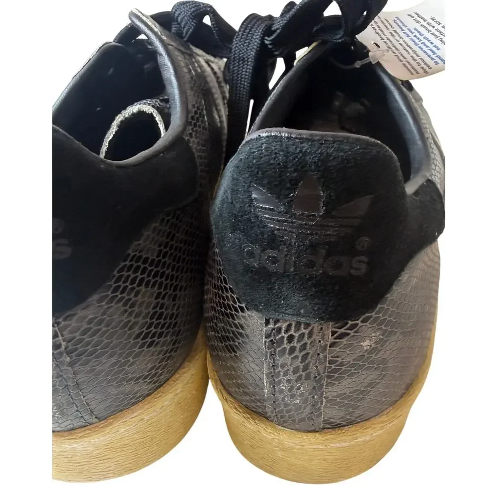 Adidas Superstar 80s Snake Skin Black White Gold Shell Toe Mens Size 11 New - Picture 5 of 11